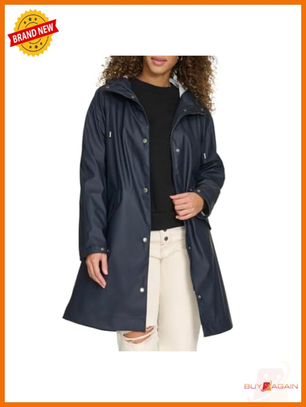 Levi's Women's Raglan Sleeve Water-Resistant Rain Jacket Anorak Hooded